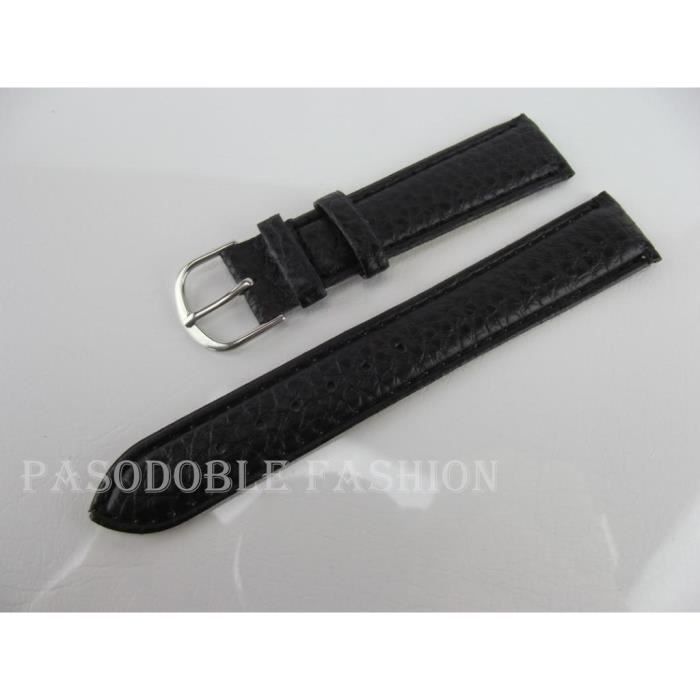 Bracelet Montre 18 Mm En Cuir De Crocodile Véritable Gris Foncé - Marque RVC - Neuf