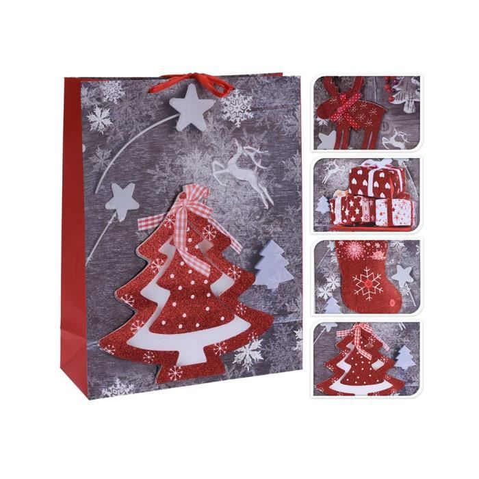 Sacs de Noël - 35 x 50 cm - Taille moyenne - En toile de jute et lin - Avec cordon de serrage