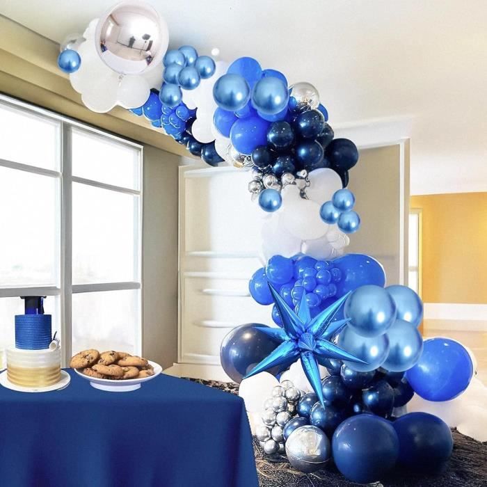 Kit d'arche de ballons bleue rose, Guirlande Ballon Macaron, 114 Pièces Bleu Rose Et Avec