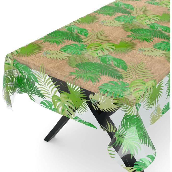 ANRO Nappe En Toile Cirée Lavable, Motif Abstrait, Feuillage