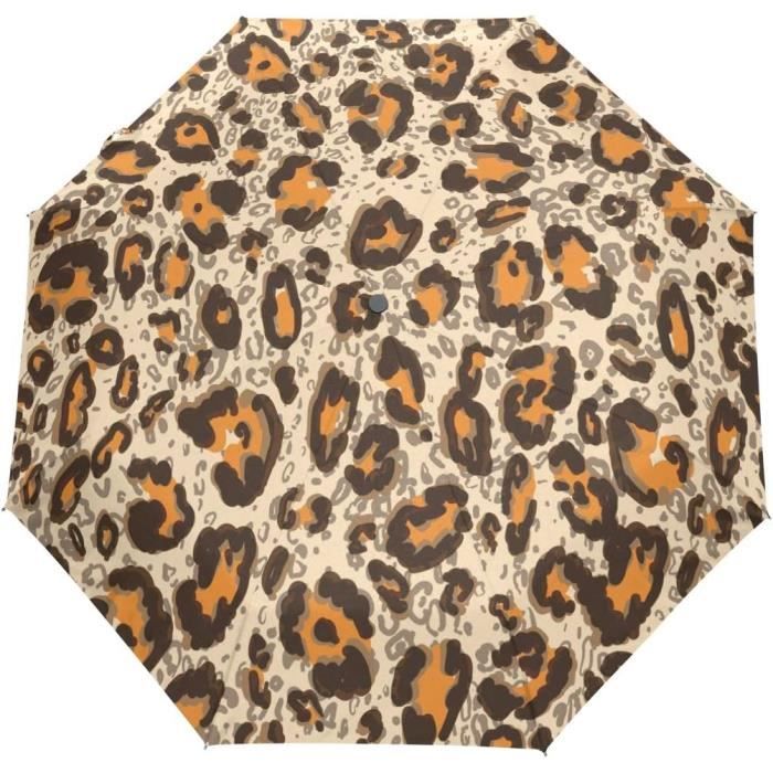 Parapluie Enfant Léopard - Anti-UV50+ Et Coupe-vent - 89 Cm Pour 4-8 Ans - Sécurité Pointes Arrondies - 6