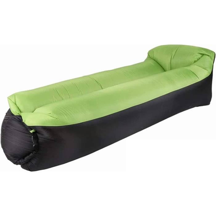 Canapé Gonflable 2 Places En PVC Et Velours - Portable Pour Extérieur (plage, Camping) - Marron