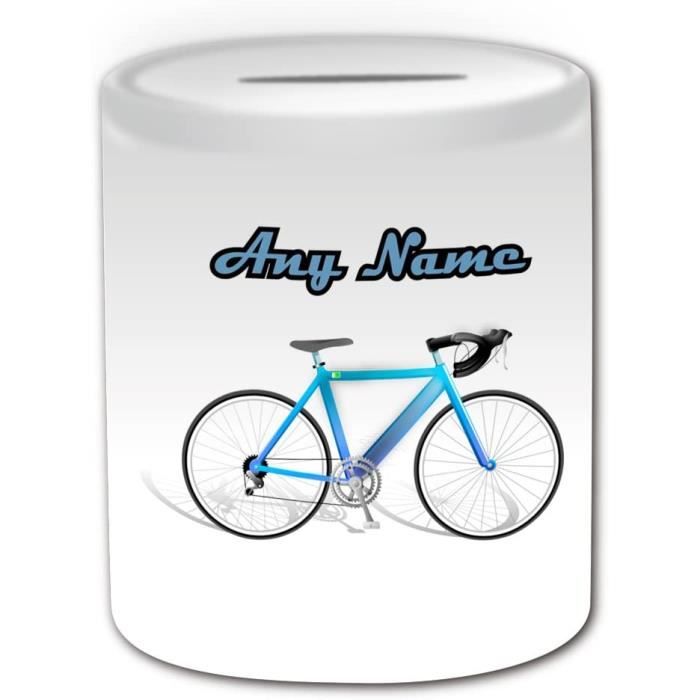 Cadeau personnalis Tirelire de v lo de route Th me Design Sport blanc N importe Quel Nom Mes sur votre v lo unique T 1380