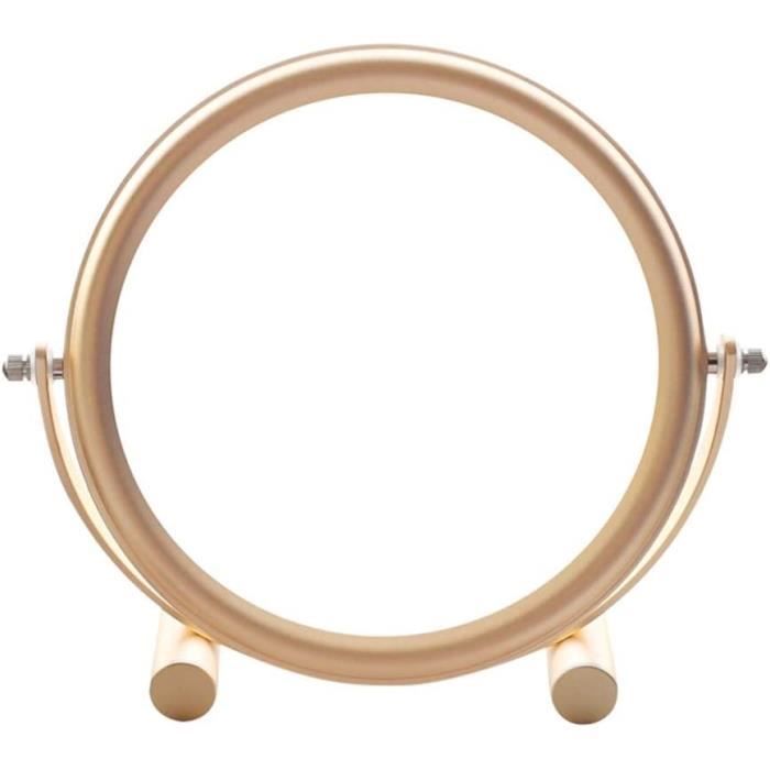 Miroir De Voyage Pliable Avec Loupe - Pied Métal Doré - 19 Cm - Sans Marque
