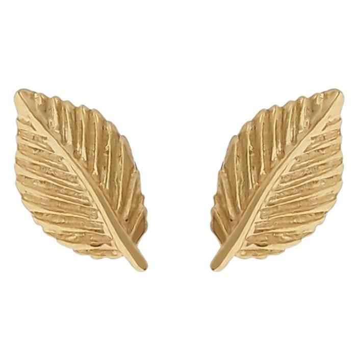Boucles D'oreilles Pendantes Rétro Feuilles - Plaqué Or - Légères Et élégantes - Modèle 3271