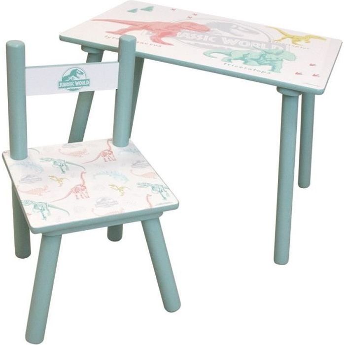 Table avec chaise Dinosaures - Jurassic World - FUN HOUSE - H.41,5 X L.60 X P.40 / H.49,5 X L.31 X P.31,5 cm