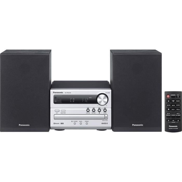 Panasonic Sc Pm250eg S Micro Hifi System Silber Chaînes Hi-Fi Panasonic Micro HiFi System SC-PM250EG-S (20 Watt RMS, CD