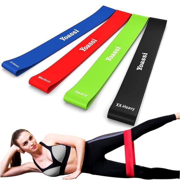 Yoassi Lot De 4 Bande Elastique De Fitness D Exercice De Eesistance Pour Yoga Exercices Fitness Musculation Reeducation Cdiscount Sport
