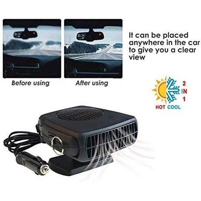 Chauffage Voiture Puissant Allume Cigare Portable Rapide Dégivrage  Ventilateur Rotation Bleu 24V - Cdiscount Auto