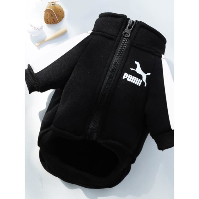 (black / 3XL 9-11KG)Vêtements d'hiver de luxe pour animaux de compagnie, sweat-shirt chaud pour chien, petit pull à capuche de taill