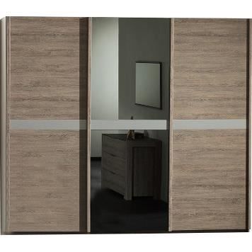 Armoire Porte Coulissante Hauteur 250 Cm Garde Robe 250 Cm A Portes Coulissantes Coloris Chene Clair