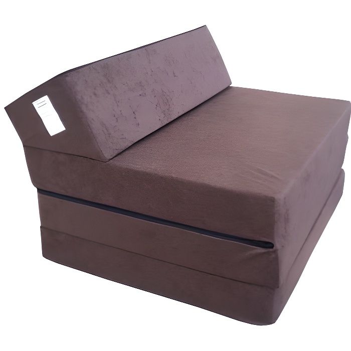 matelas futon pliable en mousse - marron foncé - ferme - 70x200 cm