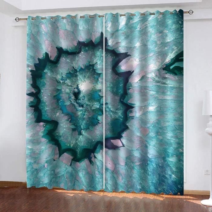 Deconovo Lot De 2 Rideaux Occultants Thermiques à Oeillets - Motif Argenté Rose Corail 117x229cm - Isolation Froid Chaleur