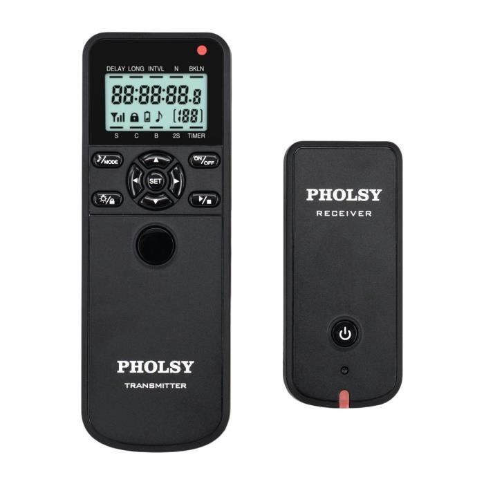 PHOLSY Minuterie Télécommande sans Fil Intervallomètre avec HDR et Déclencheur à Distance pour Canon Fujifilm Pentax Samsung Contax Sigma Appareils Photo 