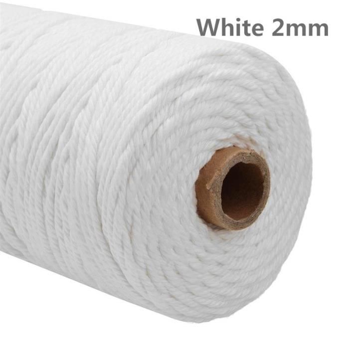 2 Rouleaux Corde Coton 6mm X 10m - Multifonctionnelle Pour Camping, Jardinage, Bricolage - Rouge