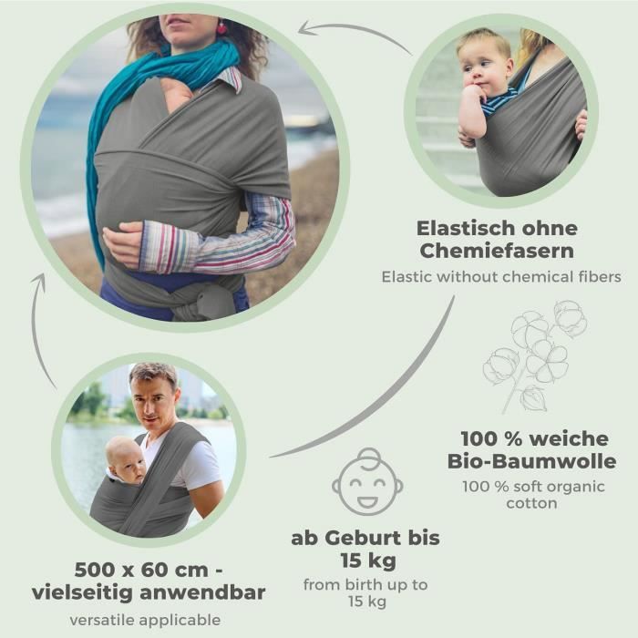 Lilly And Ben Echarpe De Portage Bebe Elastique Bio Wrap Bebe Bandeau De Portage 87 Cdiscount Puericulture Eveil Bebe