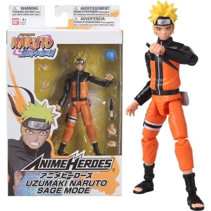 figurine naruto mode hermite - bandai anime heroes - 17 cm - 16 points d'articulation