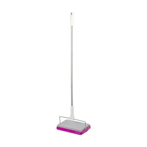 Casabella Basics Carpet Sweeper 3 Piece Pole Silver and Magenta