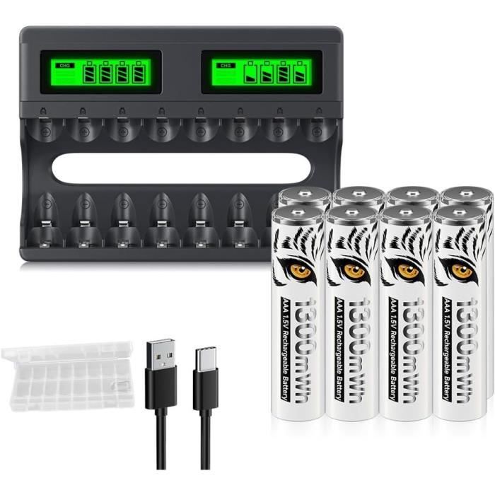 CHARGEUR DE BATTERIE 4/8 Emplacements Pour Piles Rechargeables AA / AAA FR EUR 16,79 - FR