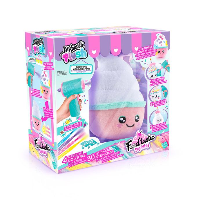 CTAIR072 Peluche squishy à décorer Food'tastic Cupcake avec aérographe et pochoirs