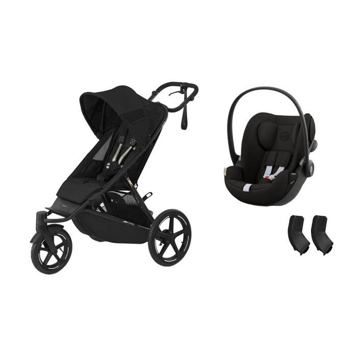 CYBEX - Poussette Duo Avi Spin Moon Black + Cloud G3 I-size Magic Black