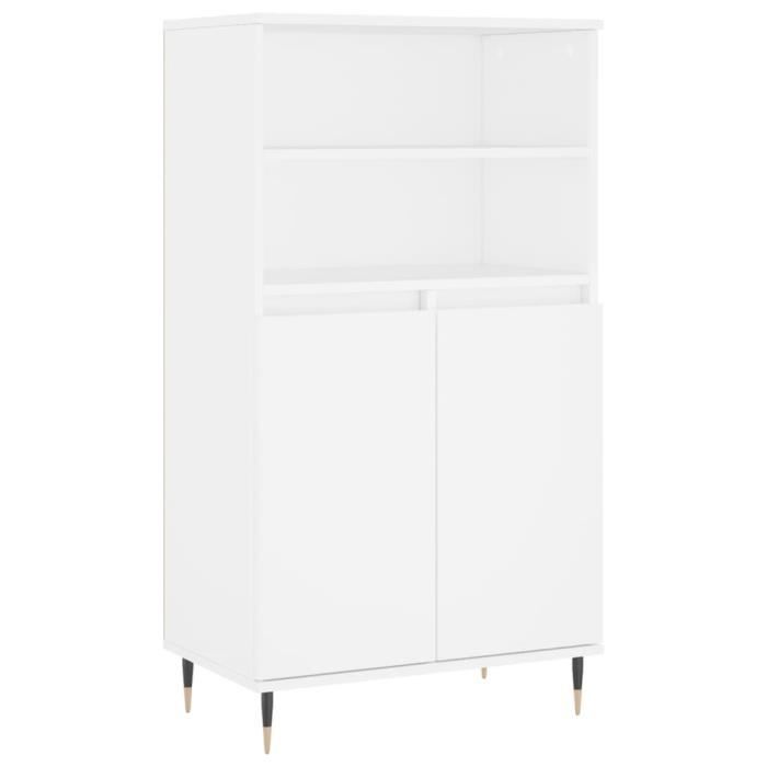 Buffet haut - DILWE - 60x36x110 cm - Bois dingénierie - 2 portes - Métal