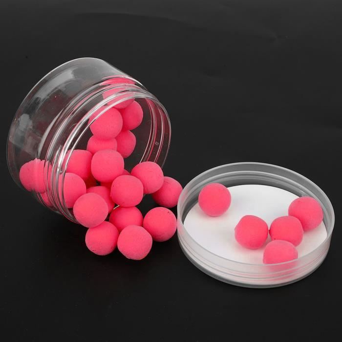 30pcs / Boîte Pop Up Bouillettes Flottant Noir + Jaune, Forme de Capsule de Perles de Boule Noir + Jaune