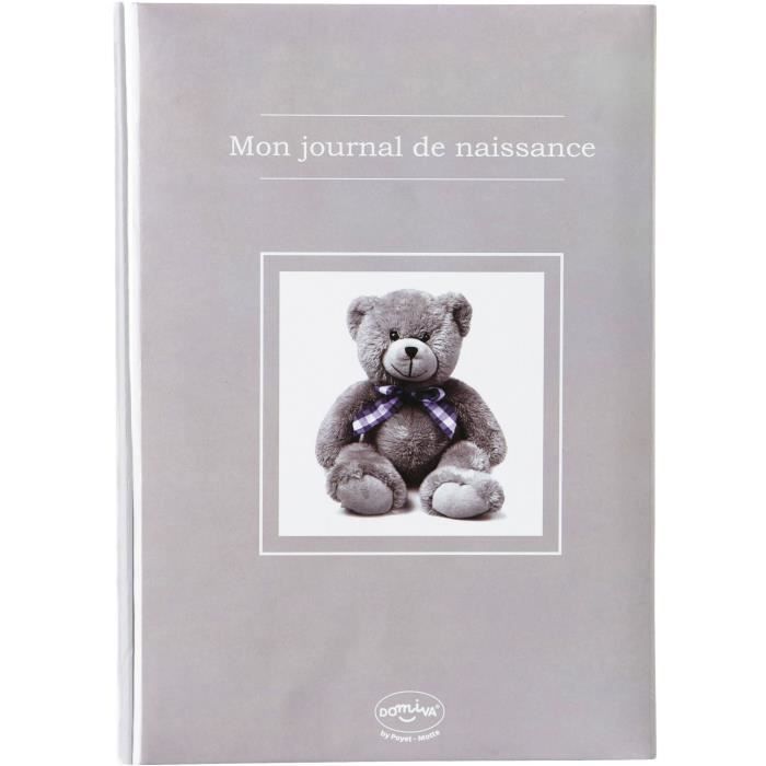 Journal de naissance Ourson - Taupe - 31 x 22 cm