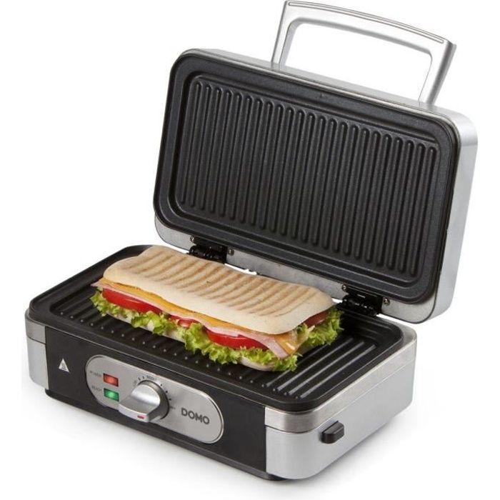 Noir 24CM Gotoll Appareil à Sandwich 4 Tranches XXL Toaster Croques Monsieur Sandwich Maker 1400W Machine Panini Grill Plaque Antiadhésive 22 
