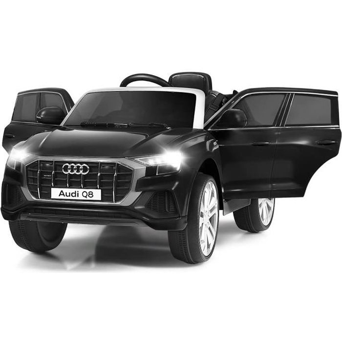 DREAMADE Audi Q8 Voiture Électrique Enfant avec Tèlècommande 3-5km/h, Lumineux avec Sonores,Ceintures de Sécurité, Noir