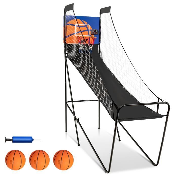 JETEHO Jeu électronique Double Pliable De Basketball Pliable, 2 Joueurs, 8 Options De Jeu Systeme De Pointage A 4 Balles A Del Et Jeu De Basketball Interieur Pour Enfants Jeunes Adultes Jteh1035