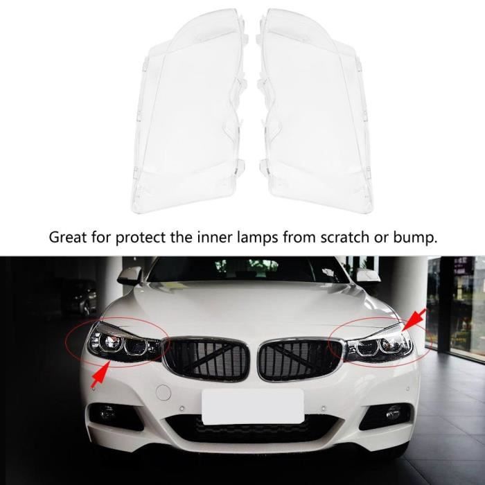 Duokon phare gauche + droit 1 paire de couvercle de lentille en plastique transparent de phare avant gauche + droit pour BMW E46