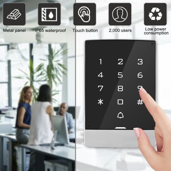 Contrôleur d'accès, ouvre-porte RFID à clavier lumineux, système de