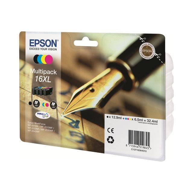 EPSON Multipack 16 XL - Stylo plume - Noir Cyan Jaune Magenta (C13T16364022)