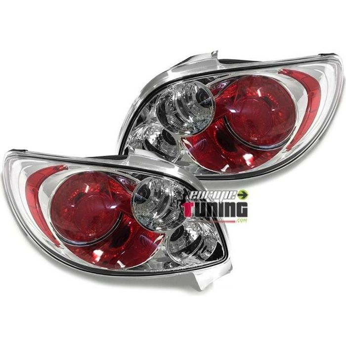 FEUX TUNING LEXUS ROUGES CHROME AVEC LISERET ROUGE PEUGEOT 206 CC (03412)