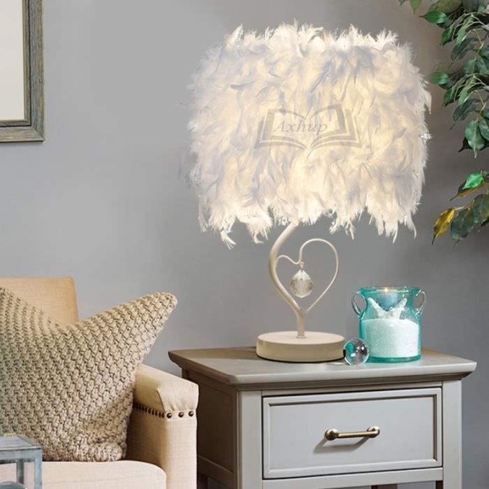 Luminaire à Plumes Lampe de Table Chevet E27 Lampe à Poser Luminaire pour Chambre Salon Luminaire à Plumes Lampe de Table Chevet E27 Lampe à Poser Luminaire pour Chambre Salon
