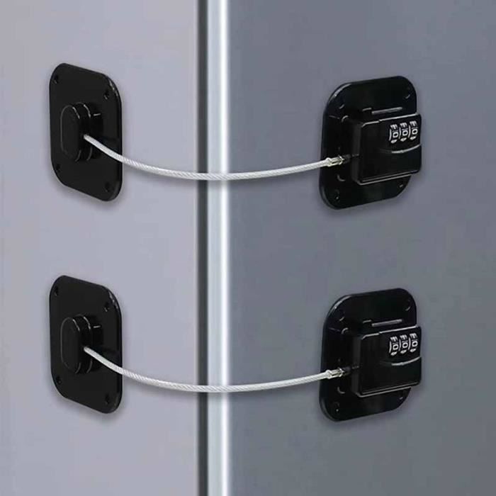 2 Serrures De Sécurité Autocollantes Pour Enfants - Protection Armoires, Tiroirs, Frigo, Sans Perçage