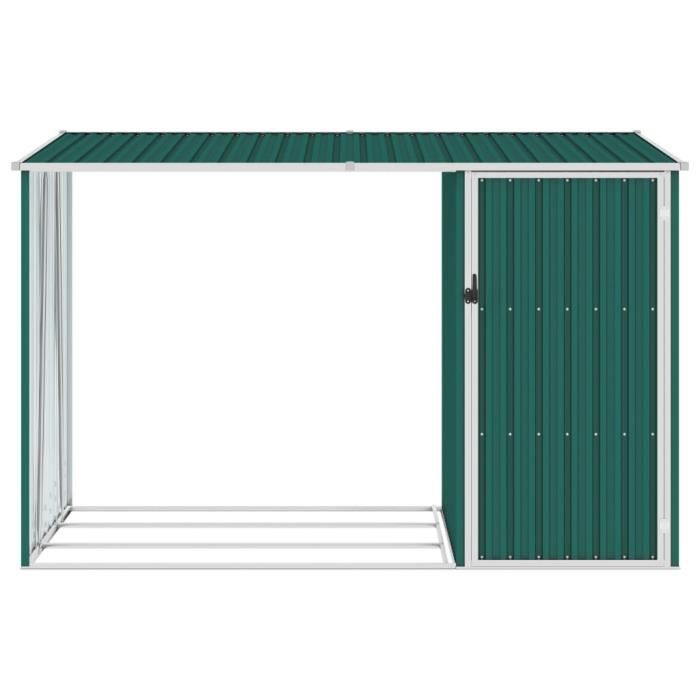 Abri à bois de jardin - FYDUN - 245x98x159 cm - Acier galvanisé - Sans plancher - Assemblage requis