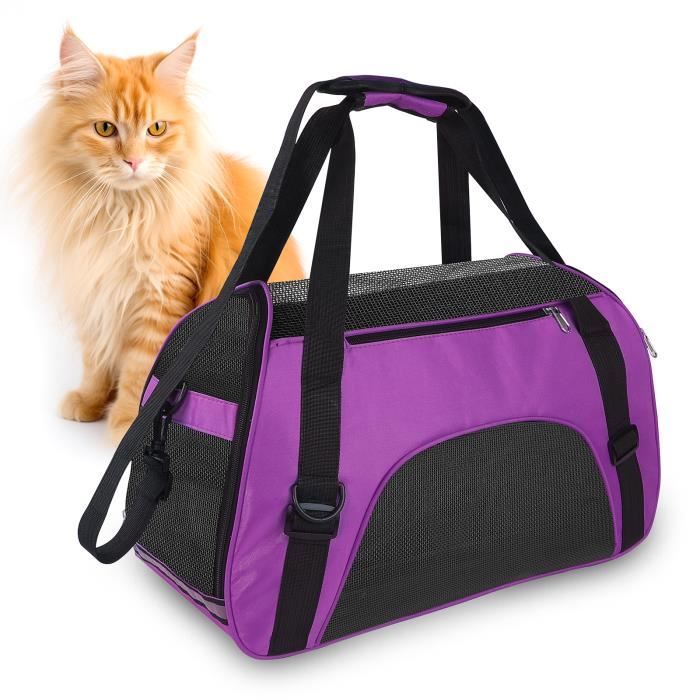 Comparer les prix de Sac de transport pour chat pliable et respirant - MASBRILL - Taille 52x25x35 cm - Couleur Violet