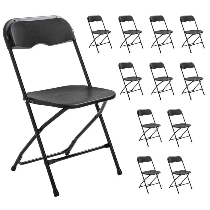 12 chaises pliantes noires