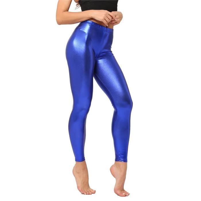 Leggings Homme Simili Cuir Métallique Extensible - Taille Basse, Coupe Skinny, Noir, Neuf Avec étiquettes