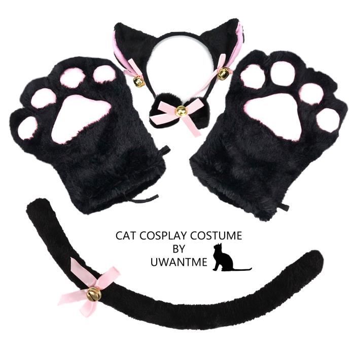 Noir Brillant Chat Chaton Oreilles Déguisement Halloween Bandeau Costume de chat Noir Brillant Chat Chaton Oreilles Déguisement Halloween Bandeau Costume de chat