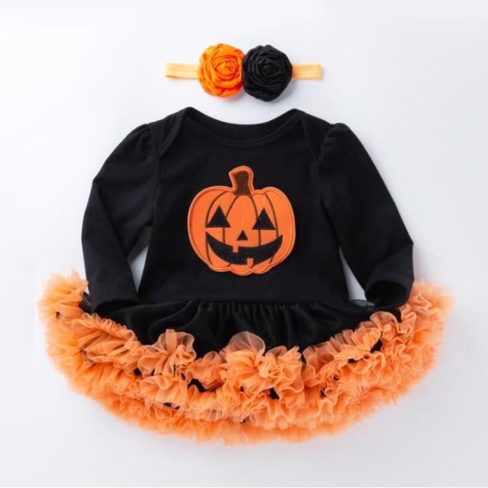 Robe citrouille bébé fille Halloween - Marque ECELEN …