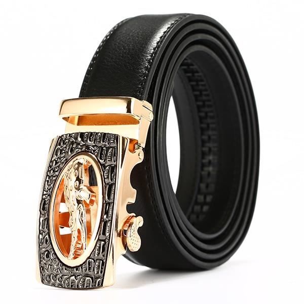 Ceinture En Cuir Véritable Noir - Taille M, Boucle Métal Vintage Américaine, Neuve Sans étiquette