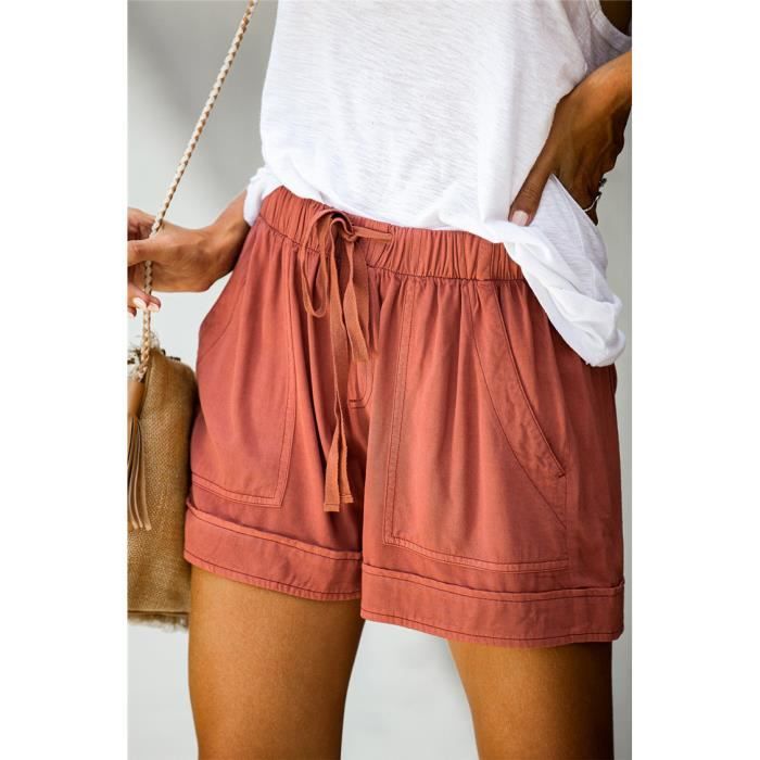 Short Femme Court Short Ete Chic Short Bermuda Court Short Taille