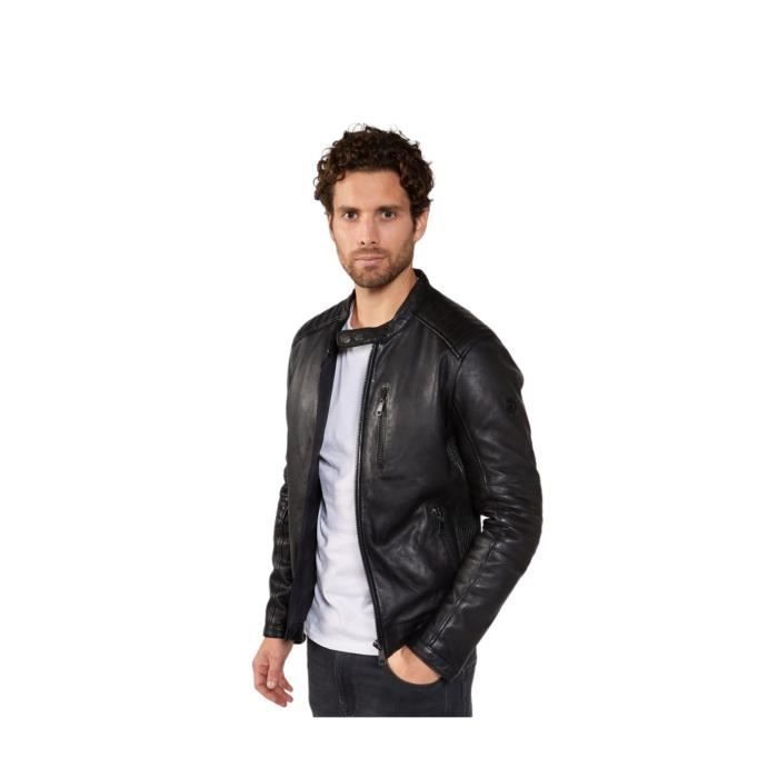 Veste en cuir homme Redskins Ref 58185 Noir