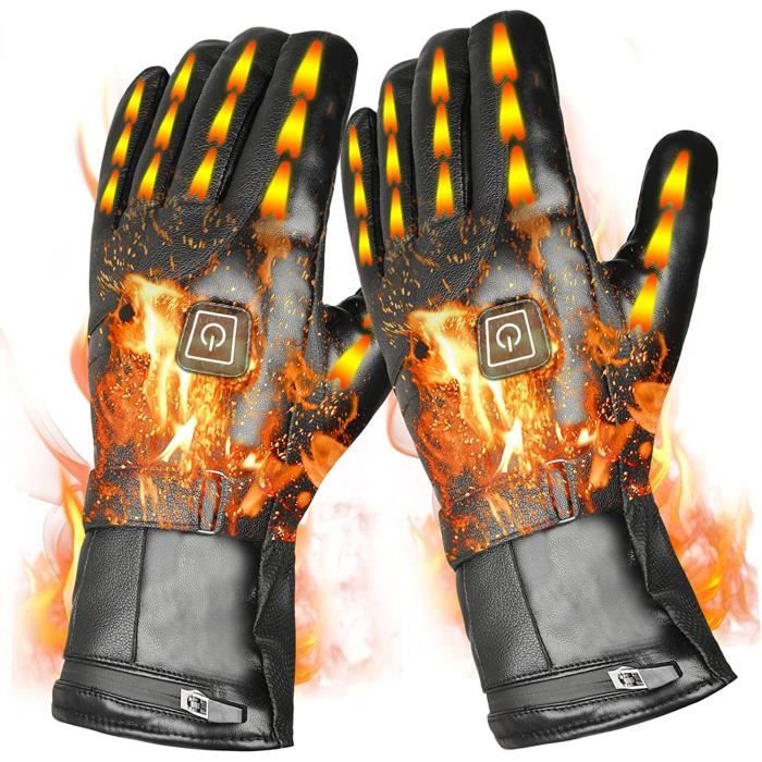 Gants Chauffants Rechargeables DAY WOLF - 7.4V 2200mAh - 3 Températures - Ski, Moto, Hiver