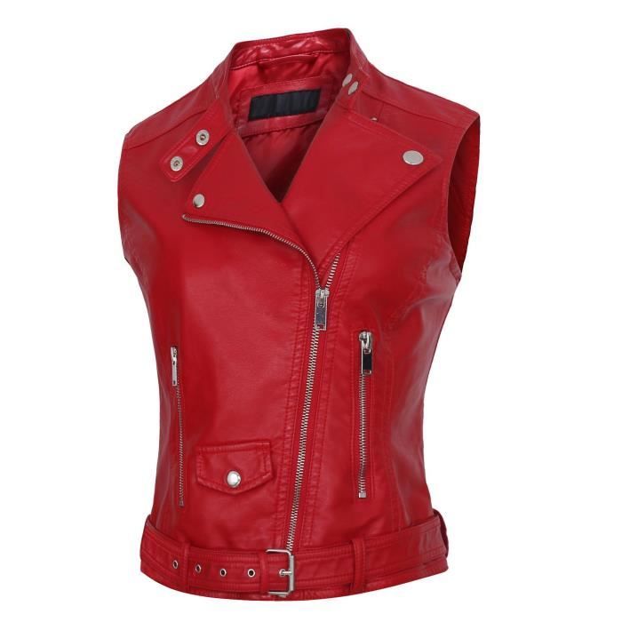 Manteau Cuir Suzuki Rouge – Biker Coat Moto MotoGP, Protections CE, Homme