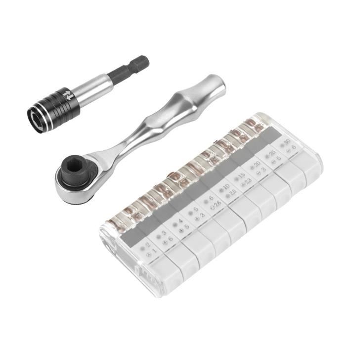 Eujgoov Clé 1/4 Tournevis Clé à Cliquet à Douille Hexagonale