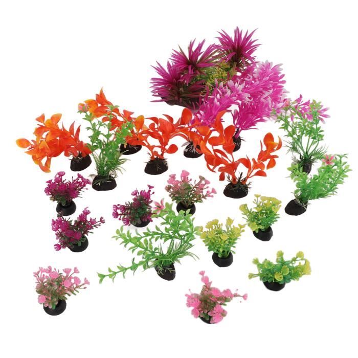 Omabeta 20PCS Fish Tank Plantes En Plastique Simulé Coloré Différents